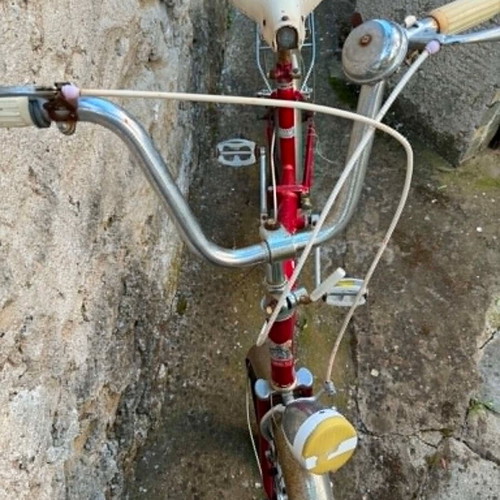 Vintage folding bicycle used, red, women's