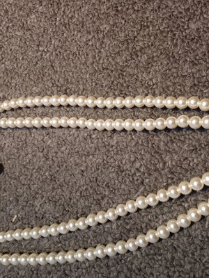 Boccia jewelry set with pearls new, white