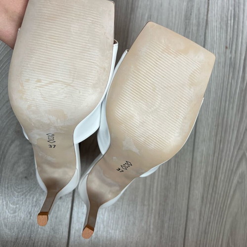 White mules new, size 37