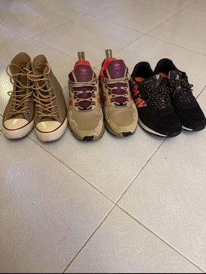 Ανδρικά sneakers Replay Adidas Converse πακέτο 3 σαν καινούργια