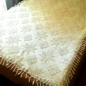 Κουβέρτα ( VINTAGE ) πλεκτή χειροποίητη βαμβακερή