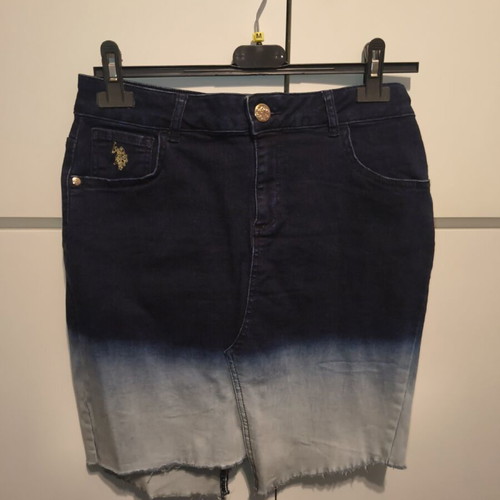 Jean skirt used, asymmetrical hem, U.S. Polo Assn.
