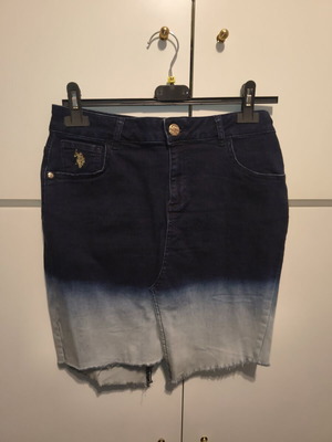 Jean skirt used, asymmetrical hem, U.S. Polo Assn.