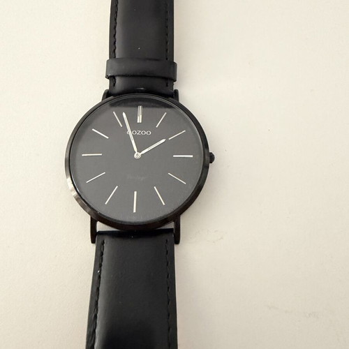 Oozoo Black Steel Vintage Watch Men like new