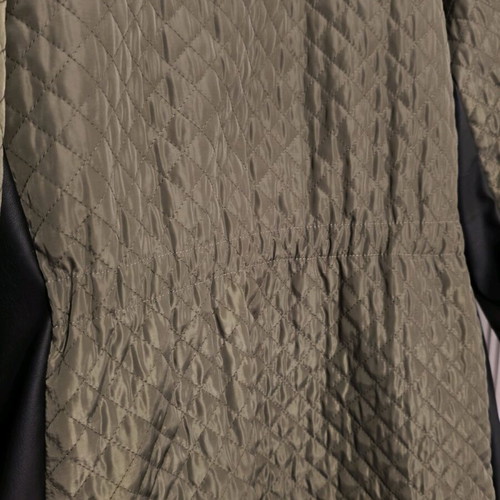 Plus Size Jacket new NoS khaki with black quilted and leather details