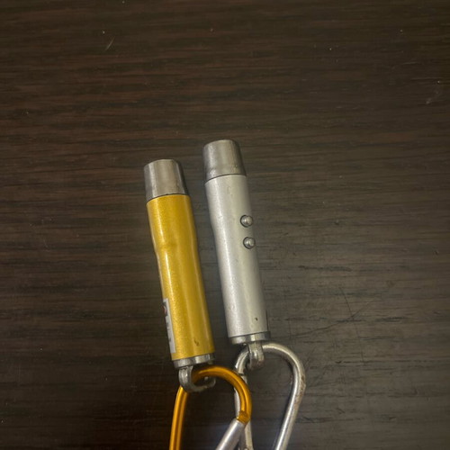 Laser pointers set of 2 used with keyring carabiner