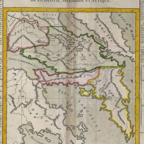Χάρτης Μεγάρων Αττικής Βοιωτίας Φωκίδας 1761 μεταχειρισμένος