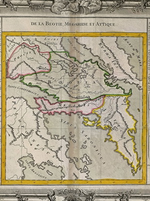 Χάρτης Μεγάρων Αττικής Βοιωτίας Φωκίδας 1761 μεταχειρισμένος