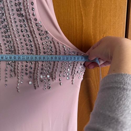 Pink pastel dress large size with glitter and stones new