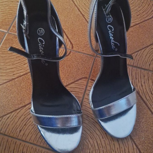 Women's silver sandals and pumps, like new, size 38