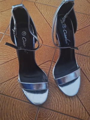 Women's silver sandals and pumps, like new, size 38
