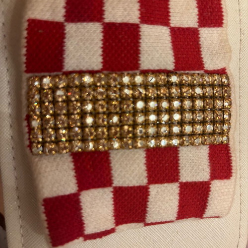 Bracelet with rhinestones like new, red and white