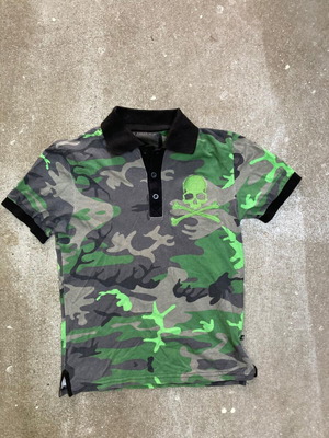 Philipp Plein SS16 Skull Camo Polo Shirt, S, Made in Italy