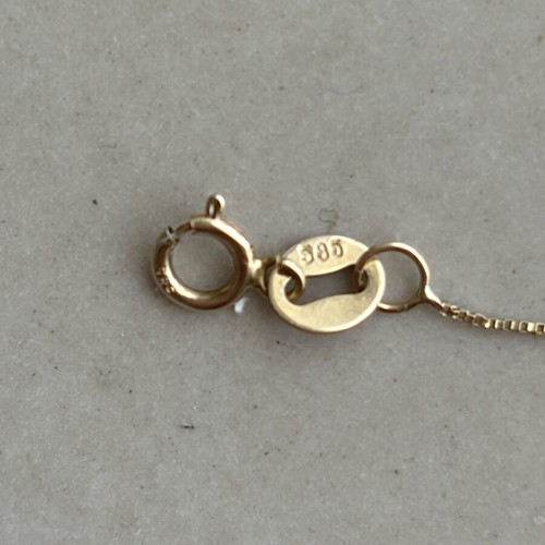 14k gold necklace with blue evil eye