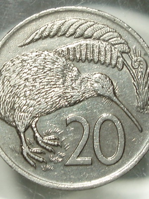 New Zealand 20 cents coin 1976 used