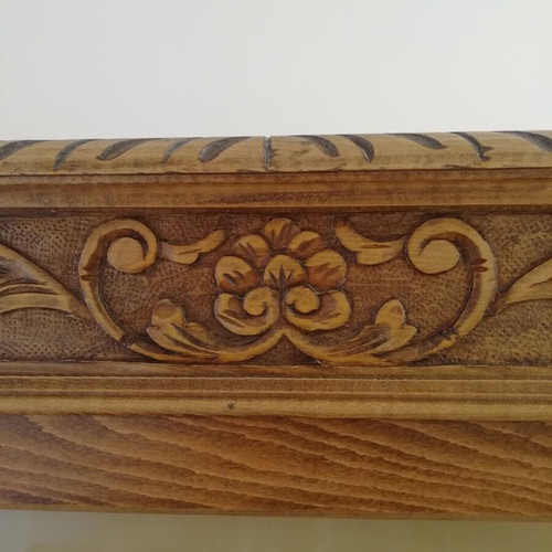 Vintage solid walnut bookcase used furniture with Queen Anne legs