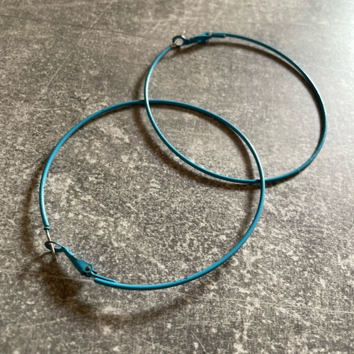 Blue hoop earrings used