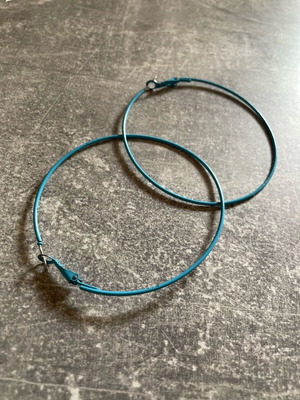 Blue hoop earrings used