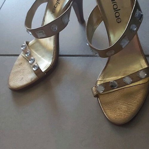 Haralas gold sandals with crystals size 37 used
