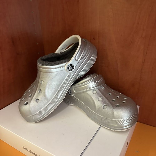 Crocs silver shoes worn but in excellent condition