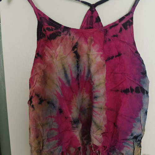 Rainbow Tie-Dye shirt like new, pink and black