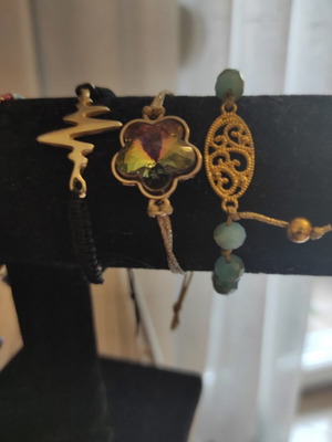 Handmade bracelets used, colorful fashion bijoux