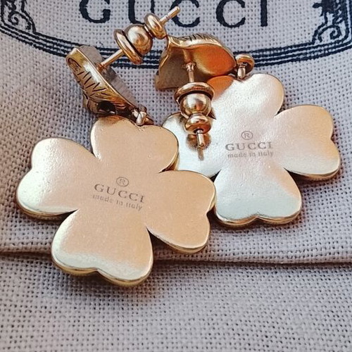 Gucci earrings with multicolored crystals and GG flower design new