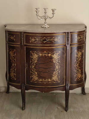 Entry Console Table Louis XVI Style with Marble Top like new