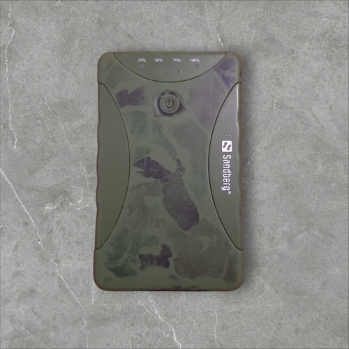 Powerbank 10400mAh with dual charging ports, built-in flashlight, and cable like new