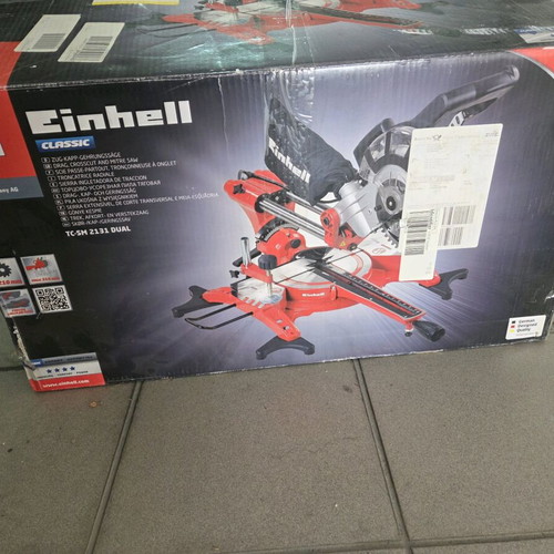 Einhell TC-SM 2131/1 Dual Sliding Mitre Saw 1500W like new, laser guide