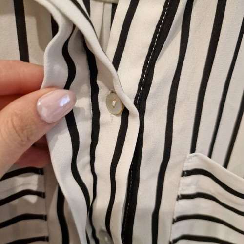 Shirt blouse Only used, polyester, black and white, size S