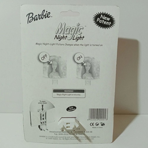 Mattel Barbie night light 1999 new European power 230V-50Hz
