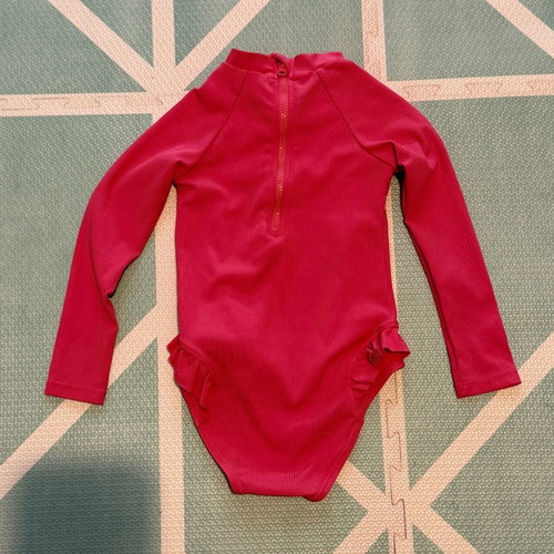 Zara one-piece swimsuit like new, orange, for ages 2-3
