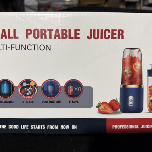 Mini Portable Juicer Blender with 6 Blades and 2 Cups, USB