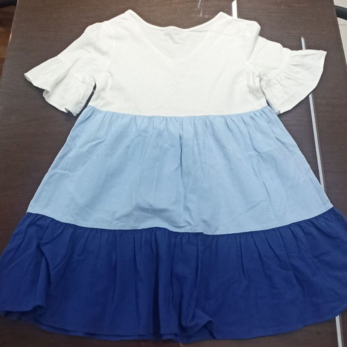 Shein short dress new with blue and white shades, size S