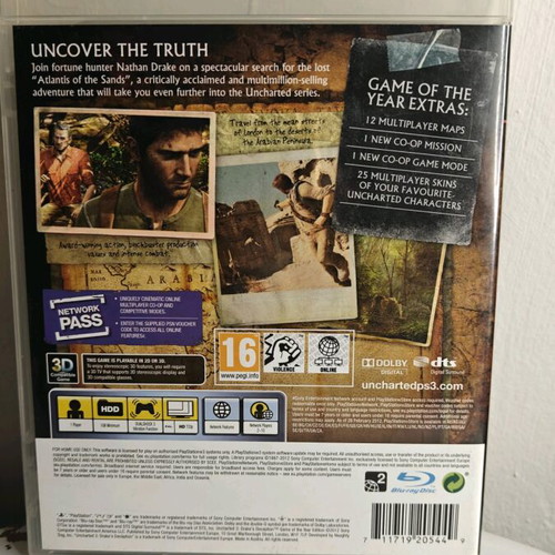 Uncharted 3: Drake's Deception GOTY Edition used for PlayStation 3