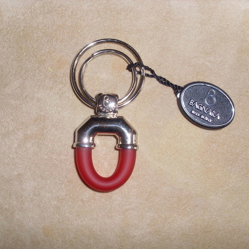 Bagnara keychain made of steel with red plastic details new