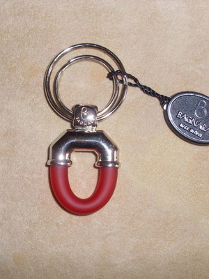 Bagnara keychain made of steel with red plastic details new