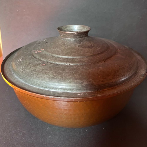 Large Copper Pot used, vintage bakiri 30 cm