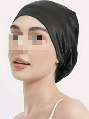 Silk 100% undercap for hair protection, new, black