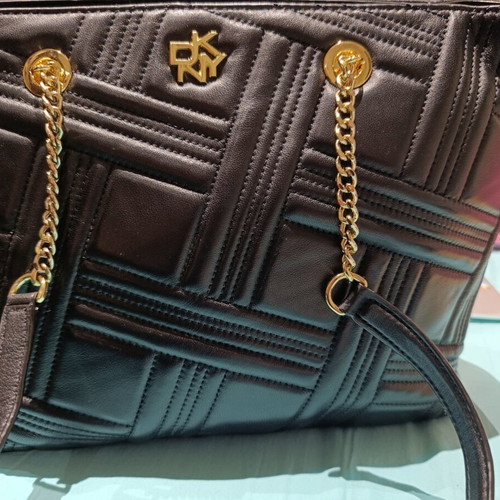 DKNY shoulder bag new, black leather with dust bag