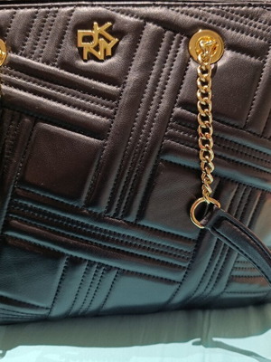 DKNY shoulder bag new, black leather with dust bag