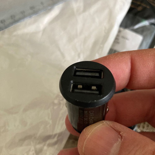 Double USB car charger used for phones and GPS