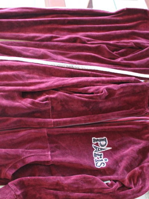 Velvet kids tracksuit with hoodie like new, red, for 14 years old