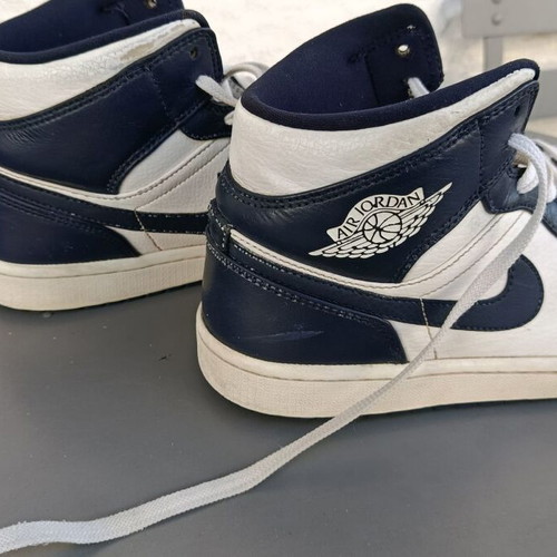 Nike Air Jordan Mid Obsidian men's sneakers size 43 white/blue like new