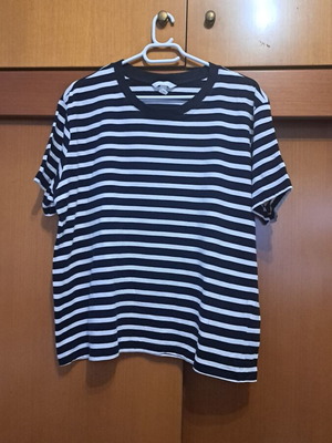 H&M women's striped black and white blouse plus size like new
