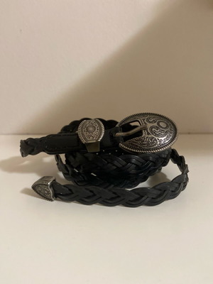 Elite Horizon women's knitted leather belt used, black, size 110