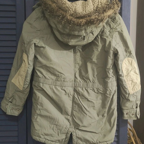 Benetton kids parka jacket size 130, used, green