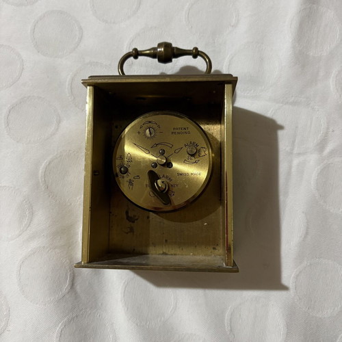 Vintage Swiza 8 Swiss Made mechanical alarm clock used