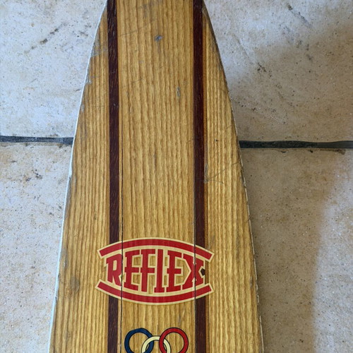 Reflex Mono 64 wooden water ski slalom board, 60s vintage